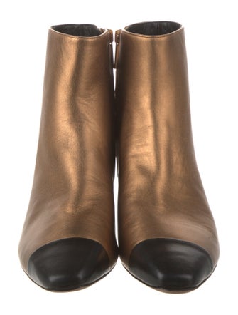 Veronica Beard Leather Colorblock Pattern Boots