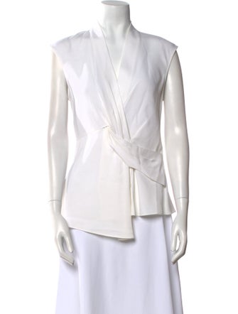 Veronica Beard V-Neck Sleeveless Blouse