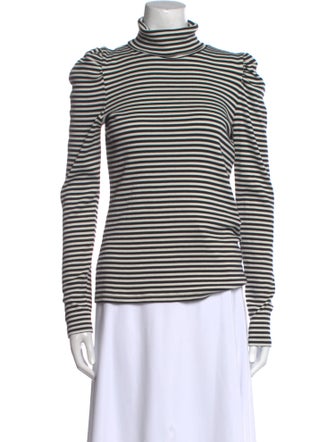 Veronica Beard Striped Turtleneck Top