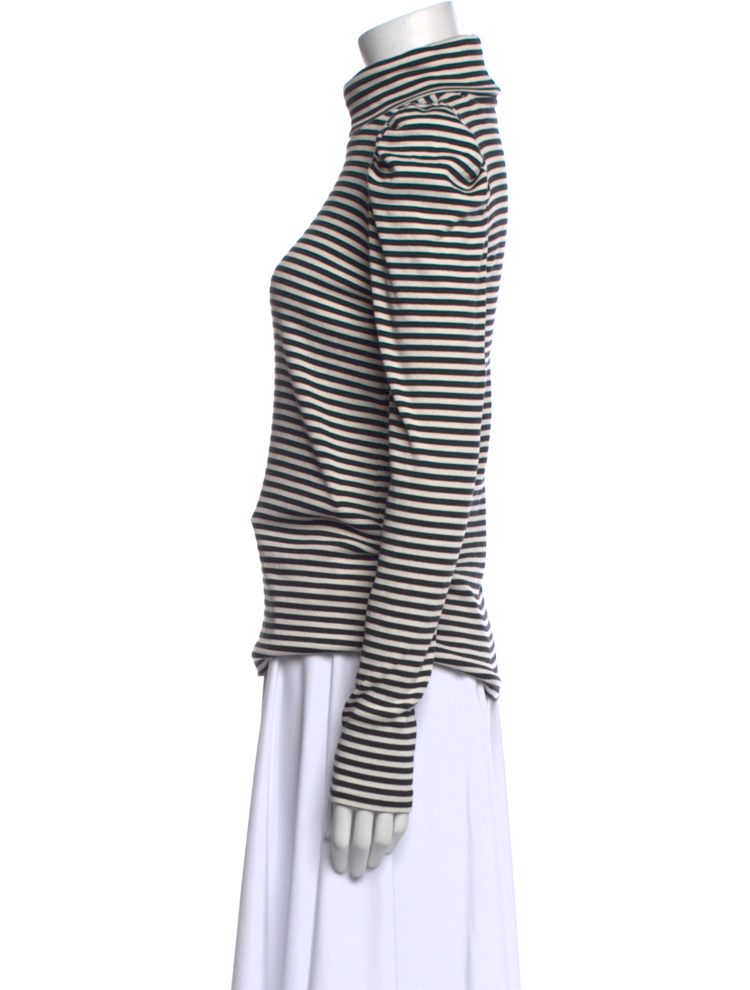 Veronica Beard Striped Turtleneck Top