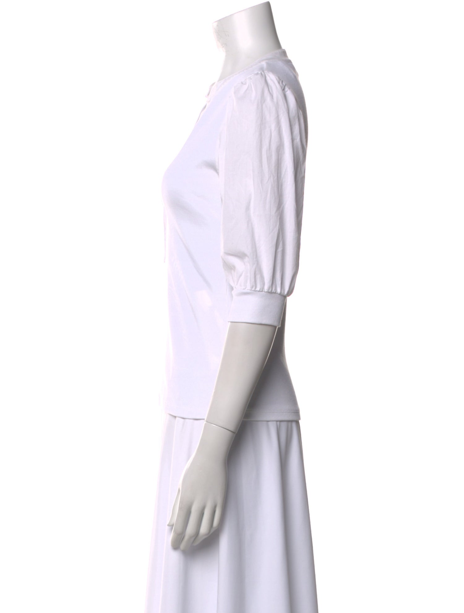 Veronica Beard V-Neck Three-Quarter Sleeve Polo