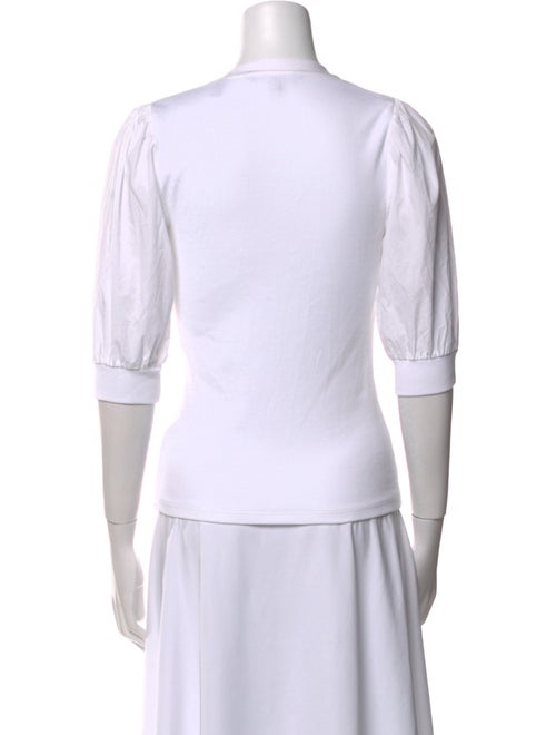 Veronica Beard V-Neck Three-Quarter Sleeve Polo