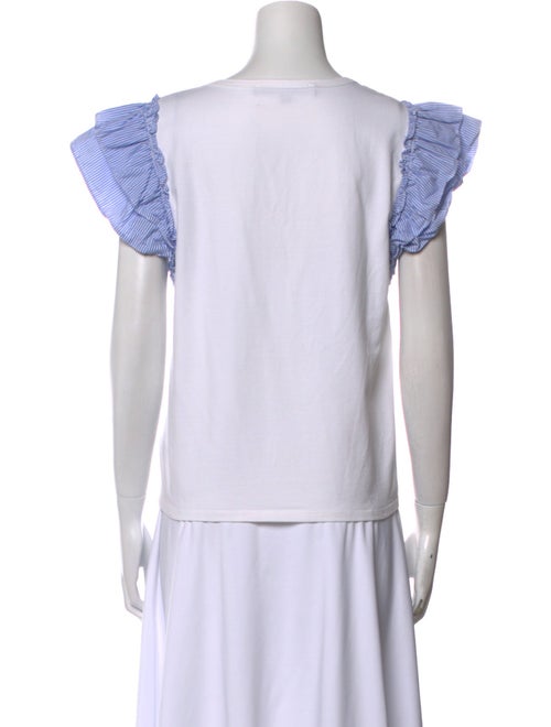 Veronica Beard Scoop Neck Short Sleeve Crop Top