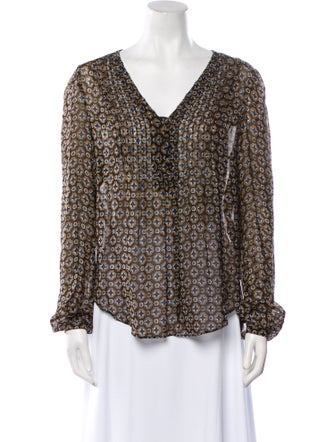 Veronica Beard Silk Printed Blouse