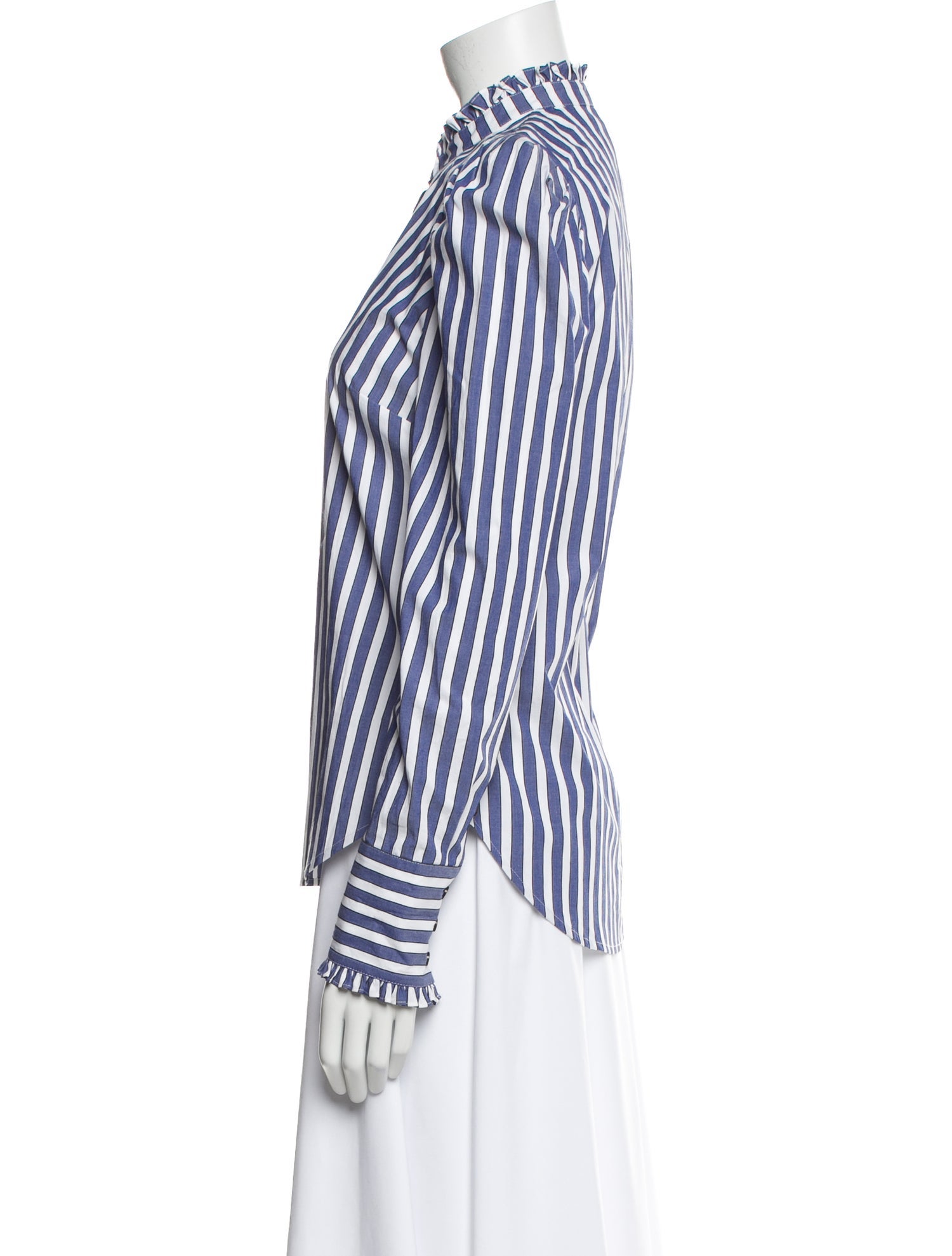 Veronica Beard Striped Long Sleeve Button-Up Top w/ Tags