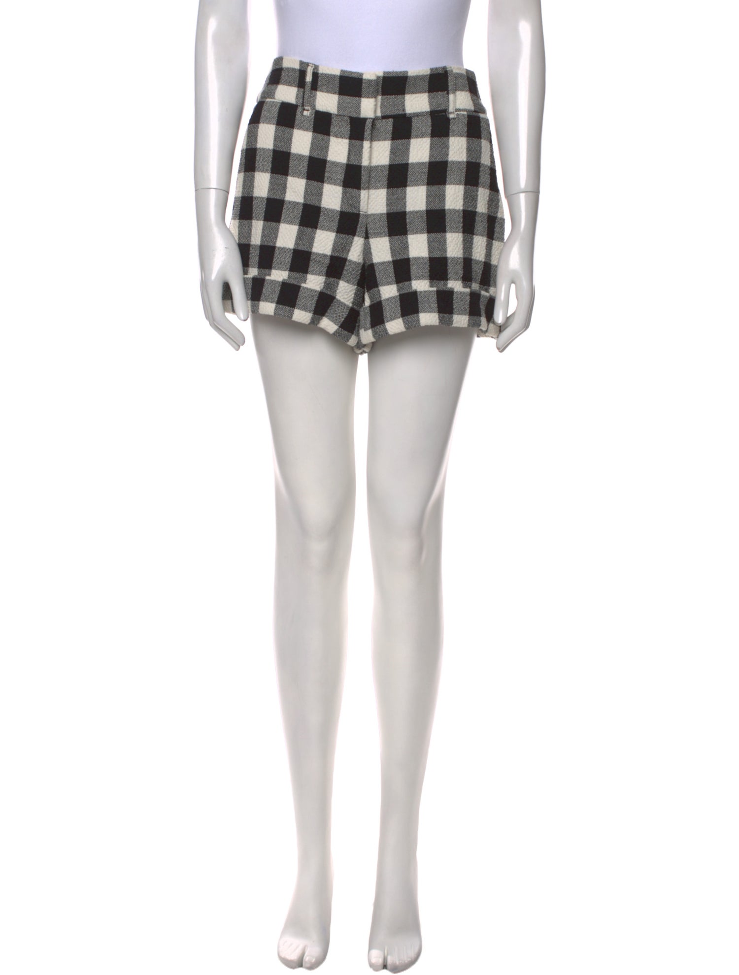 Veronica Beard Plaid Print Mini Shorts