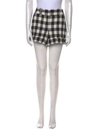 Veronica Beard Plaid Print Mini Shorts