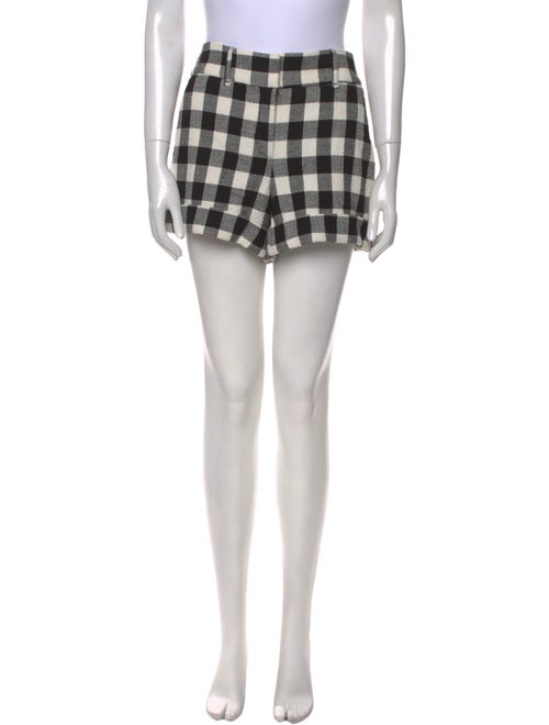 Veronica Beard Plaid Print Mini Shorts