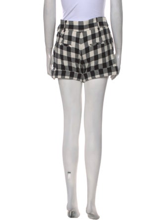 Veronica Beard Plaid Print Mini Shorts