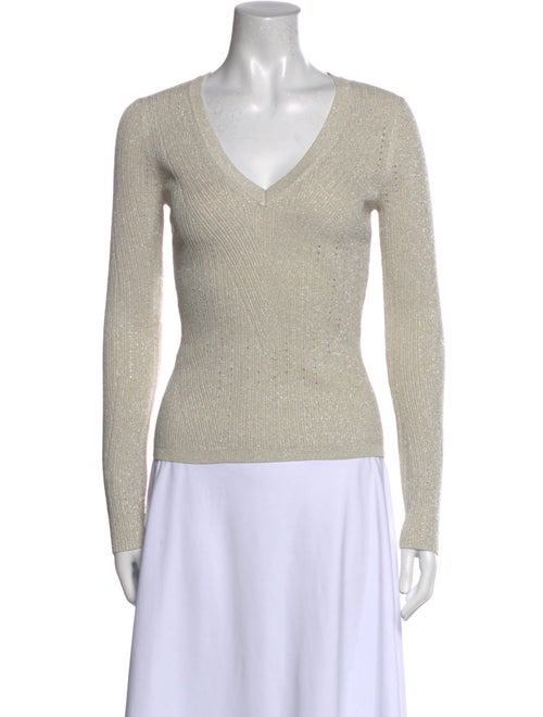 Veronica Beard V-Neck Long Sleeve Top