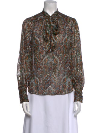 Veronica Beard Silk Printed Polo