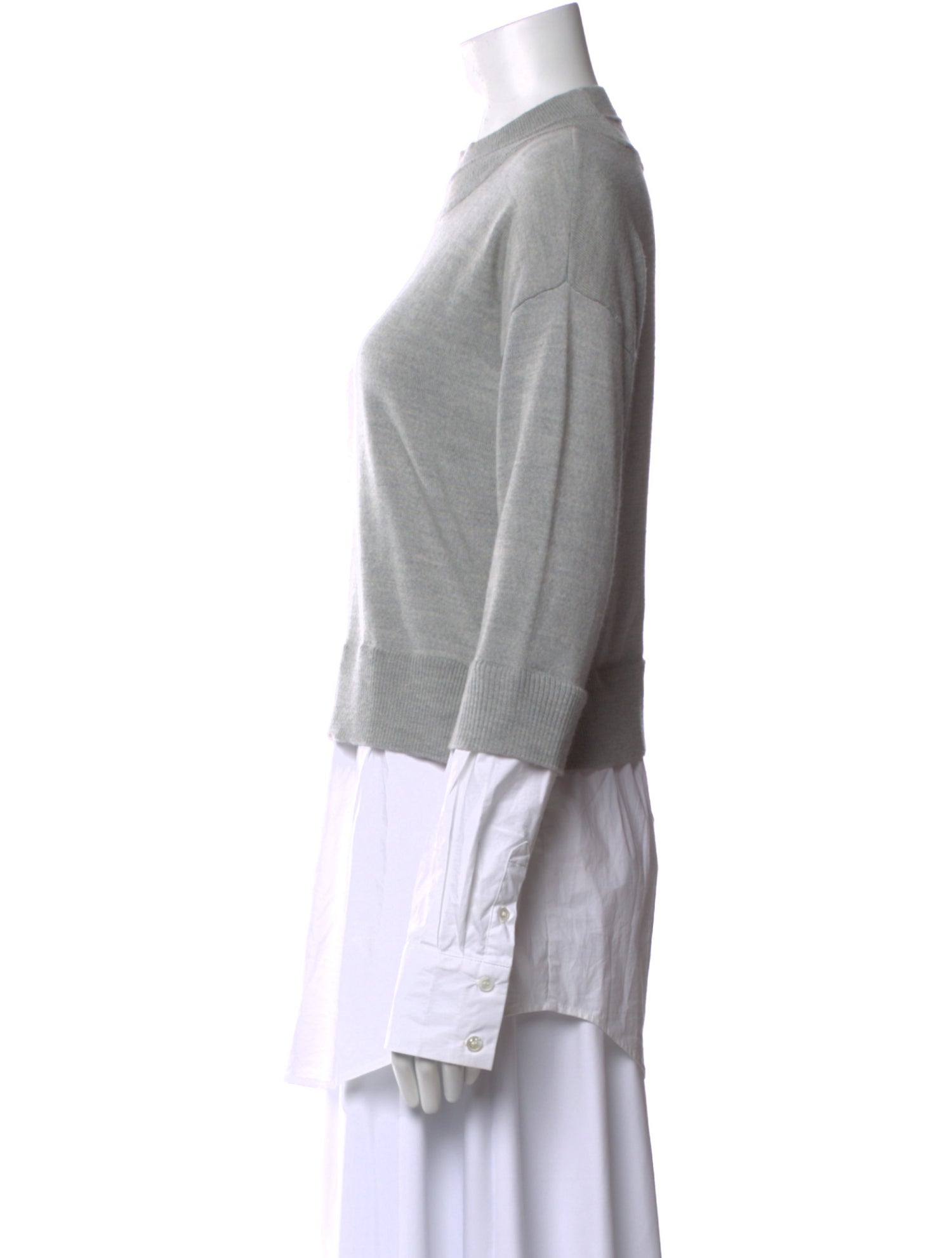 Veronica Beard Merino Wool Mock Neck Sweatshirt