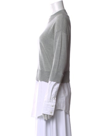 Veronica Beard Merino Wool Mock Neck Sweatshirt