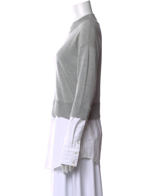 Veronica Beard Merino Wool Mock Neck Sweatshirt