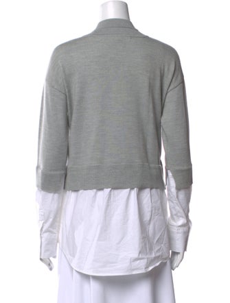 Veronica Beard Merino Wool Mock Neck Sweatshirt