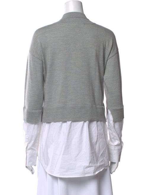 Veronica Beard Merino Wool Mock Neck Sweatshirt