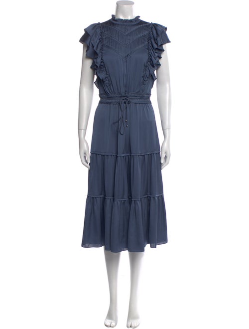 Veronica Beard Mock Neck Midi Length Dress