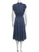 Veronica Beard Mock Neck Midi Length Dress