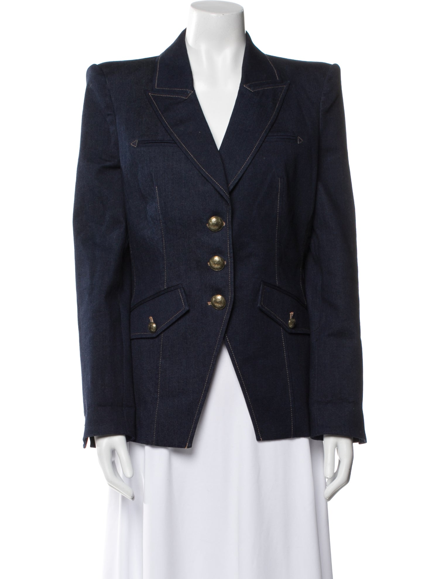 Veronica Beard Plaid Print Denim Jacket