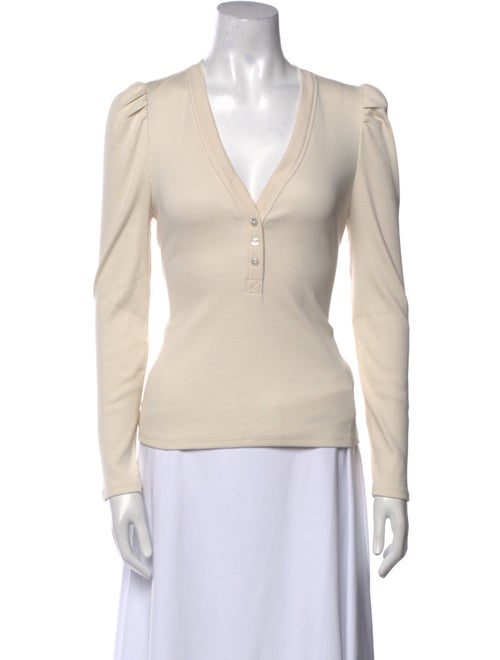 Veronica Beard V-Neck Long Sleeve Top