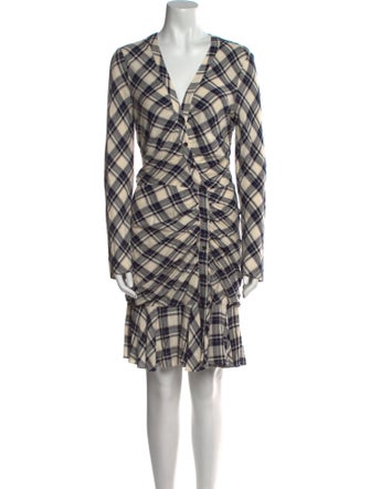 Veronica Beard Plaid Print Knee-Length Dress