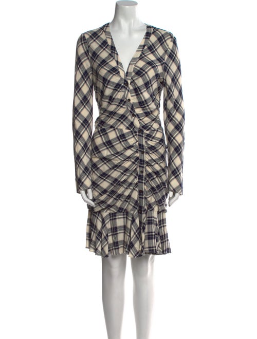 Veronica Beard Plaid Print Knee-Length Dress
