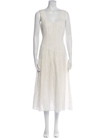 Veronica Beard Square Neckline Long Dress