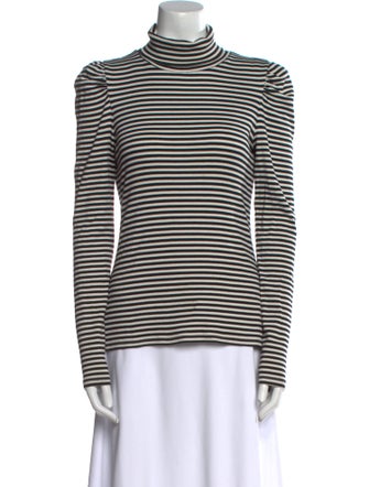 Veronica Beard Striped Turtleneck Top