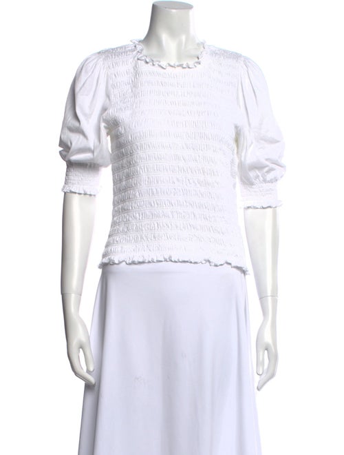 Veronica Beard Crew Neck Short Sleeve Crop Top