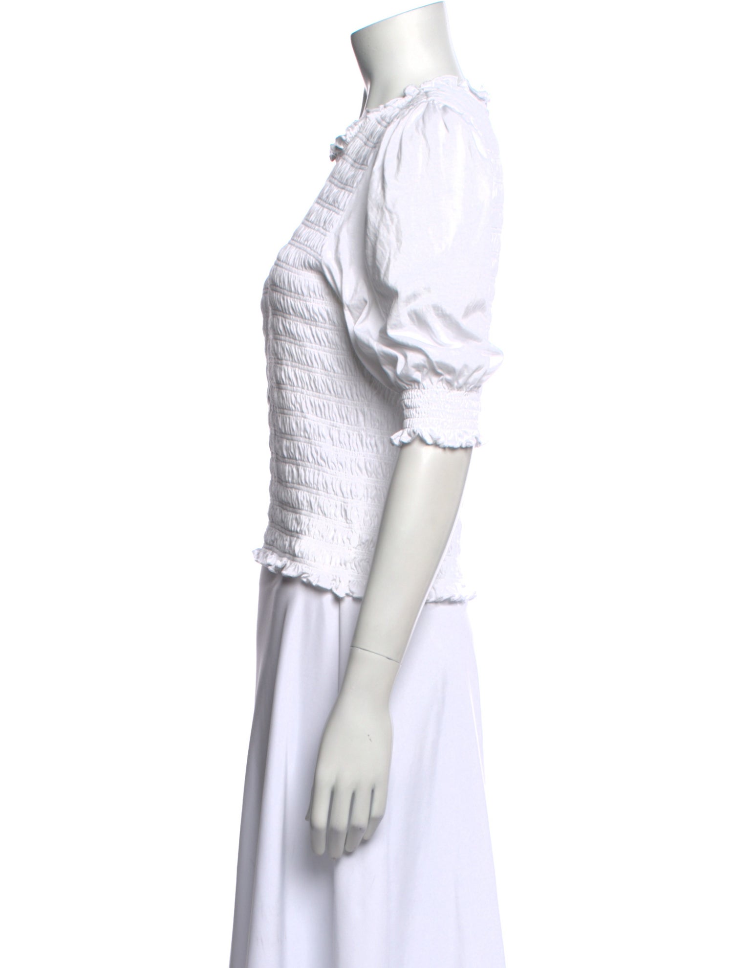 Veronica Beard Crew Neck Short Sleeve Crop Top