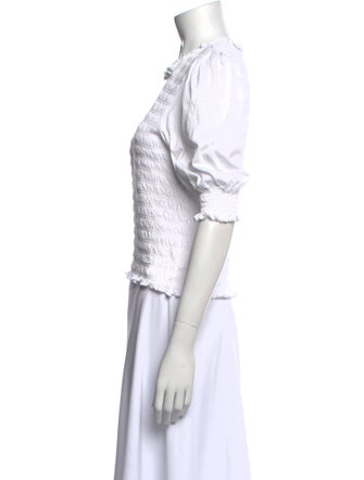 Veronica Beard Crew Neck Short Sleeve Crop Top