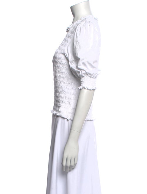 Veronica Beard Crew Neck Short Sleeve Crop Top