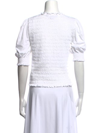 Veronica Beard Crew Neck Short Sleeve Crop Top