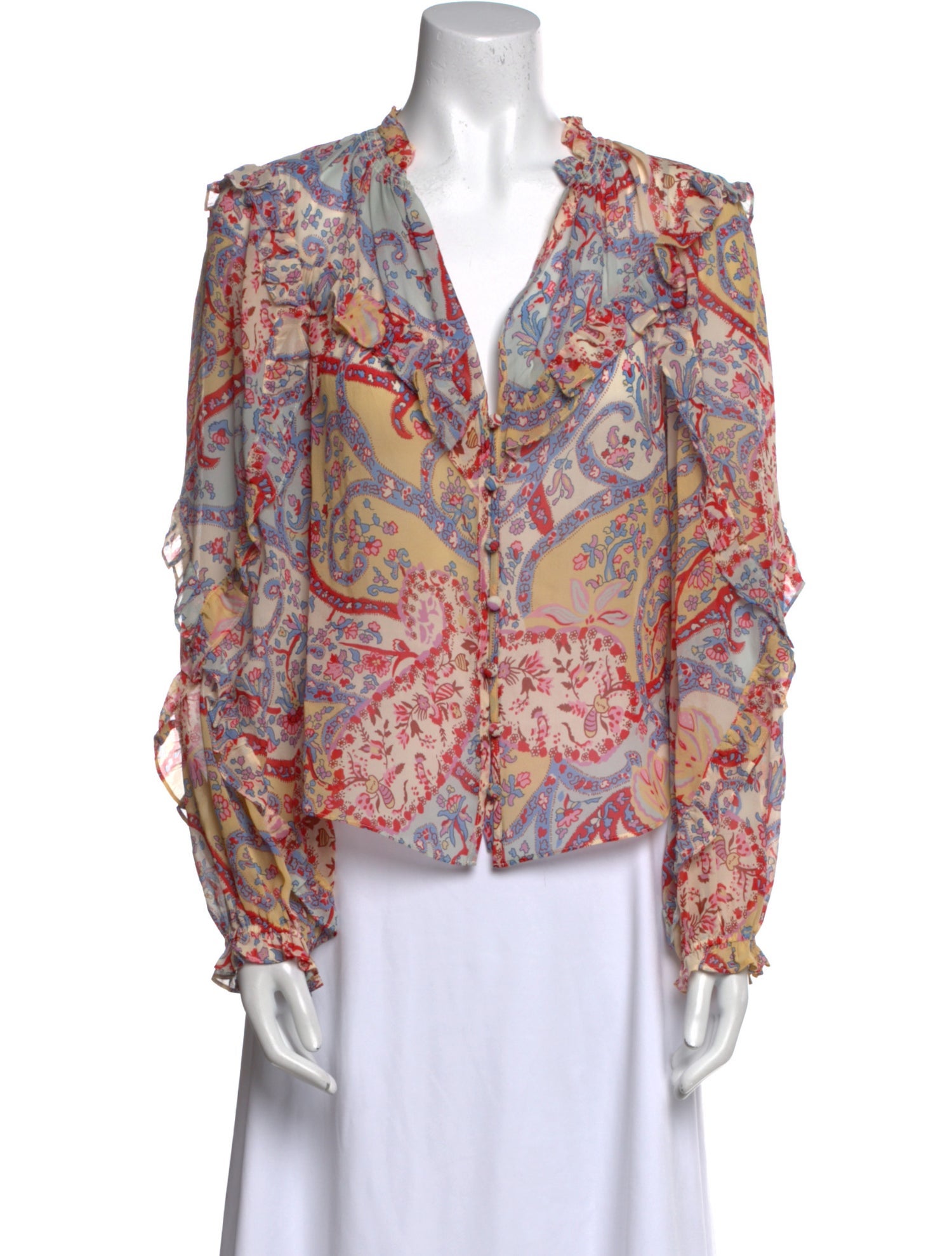Veronica Beard Silk Paisley Print Blouse