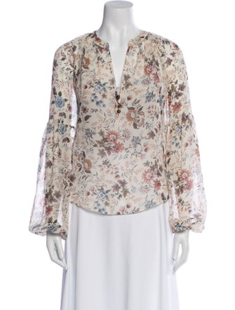 Veronica Beard Silk Floral Print Blouse