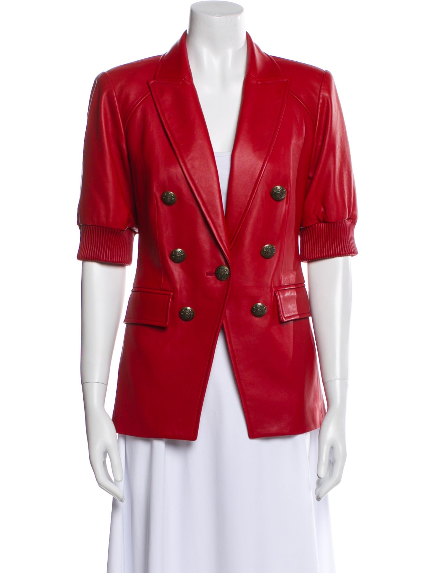 Veronica Beard Lamb Leather Blazer