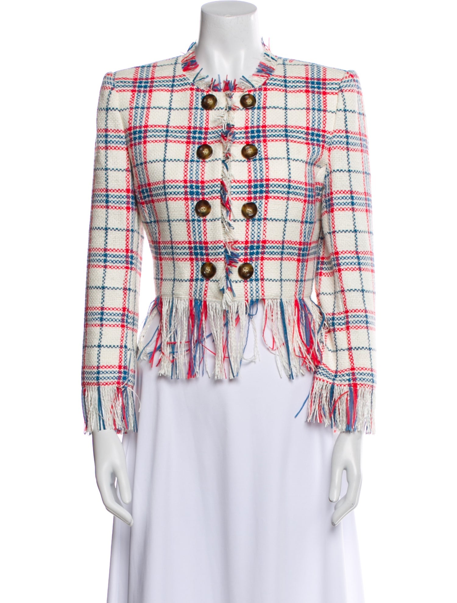 Veronica Beard Plaid Print Evening Jacket