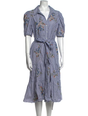 Veronica Beard Striped Midi Length Dress