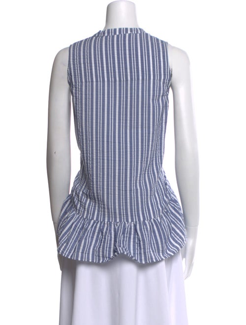 Veronica Beard Striped V-Neck Crop Top