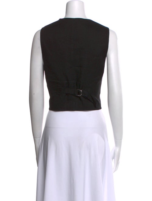 Veronica Beard Linen V-Neck Crop Top