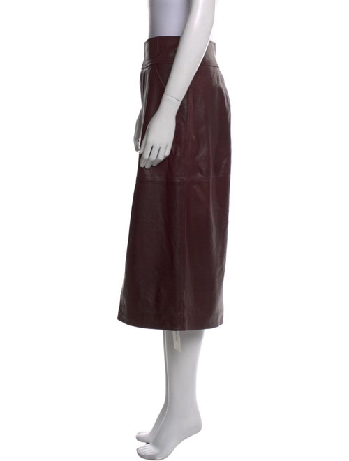 Veronica Beard Lamb Leather Knee-Length Skirt