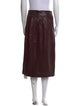 Veronica Beard Lamb Leather Knee-Length Skirt