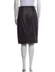 Veronica Beard Lamb Leather Knee-Length Skirt