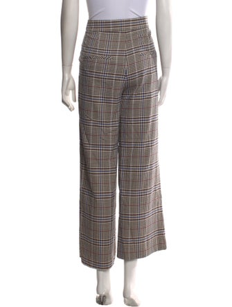Veronica Beard Plaid Print Wide Leg Pants