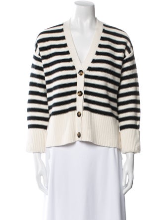 Veronica Beard Striped V-Neck Sweater