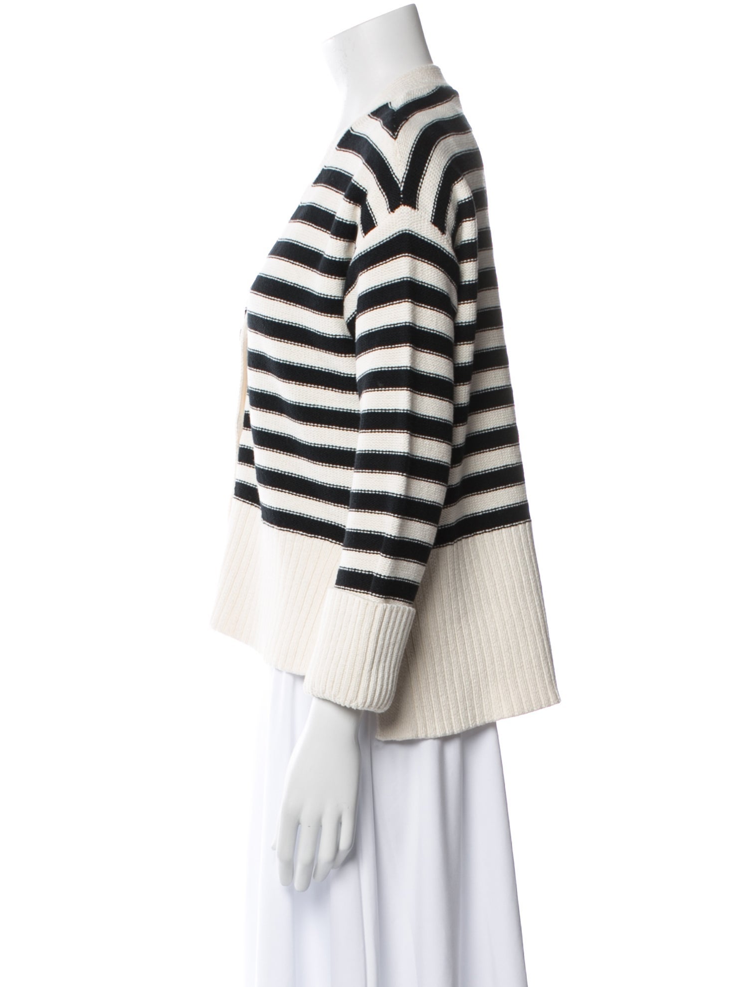 Veronica Beard Striped V-Neck Sweater