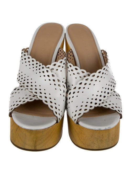 Veronica Beard Leather Lasercut Accents Slides