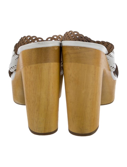 Veronica Beard Leather Lasercut Accents Slides