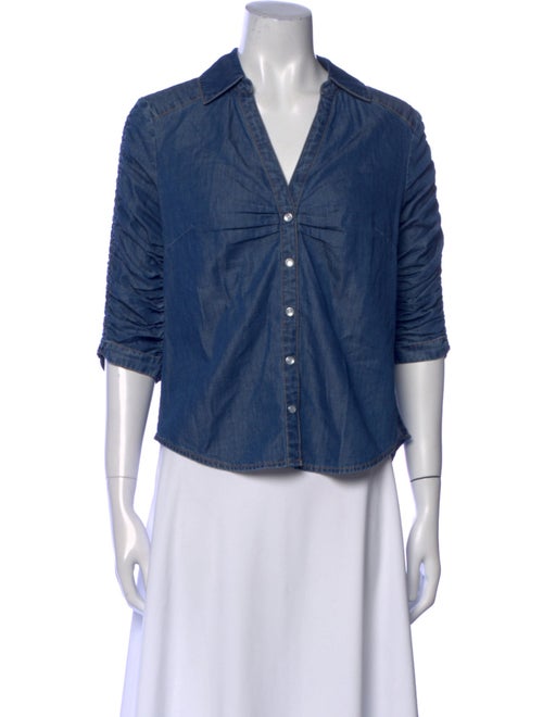 Veronica Beard Three-Quarter Sleeve Button-Up Top