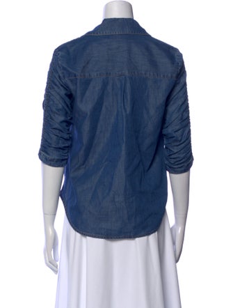 Veronica Beard Three-Quarter Sleeve Button-Up Top